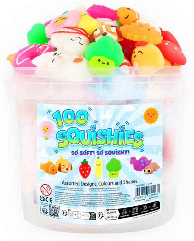 Squishies 10g 100pc Bucket 3 - 5cm Assorted
