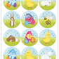 Stickers Easter 2.5cm 18 Pcs Sheets
