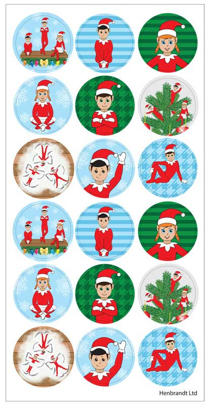 Stickers Elfin Around 2.5cm 18 Pcs Sheets