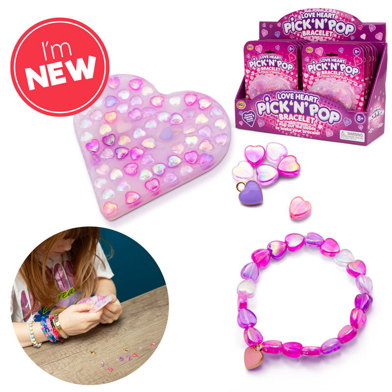 Pick N Pop Bracelets - Love Heart, Happy Smiling, Pretty Flower, Honeybee Fun for Kids
