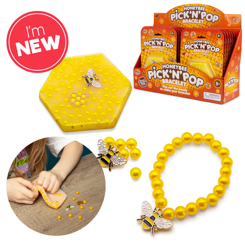 Pick N Pop Bracelets - Love Heart, Happy Smiling, Pretty Flower, Honeybee Fun for Kids