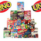 "Family Fun with Mattel Games UNO! Find it at Uncle Jay's!"