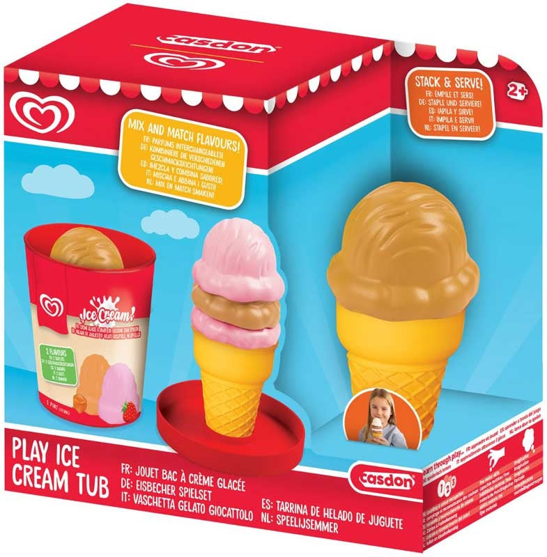 Walls Toy Play Ice Cream Tub - Strawberry & Caramel