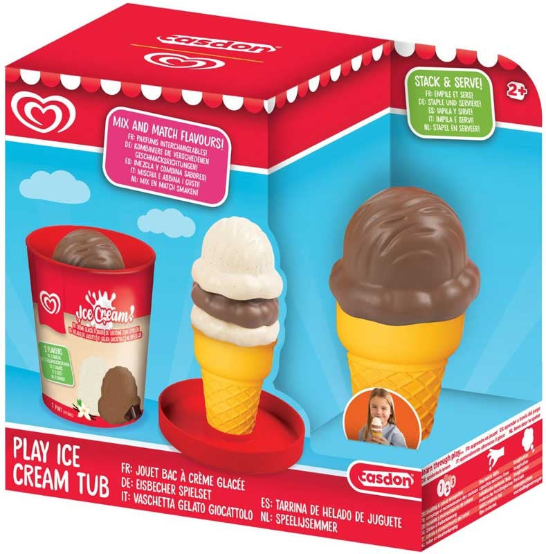Walls Toy Play Ice Cream Tub - Vanilla & Chocolate