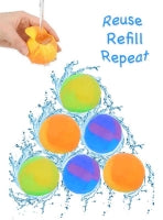 Water Bombs Reusable Silicon 6 Pcs Assorted