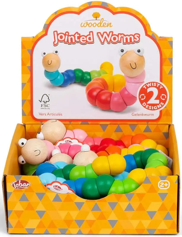 Wooden Jointed Worm Assorted