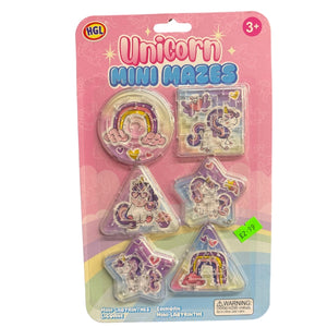Unicorn Mini Maze Toy – Square, Circle, Triangle, Star Designs by Uncle Jay’s